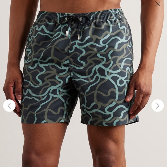 Mr P Straight-Leg Mid-Length Printed Swim Shorts - M - Picture 4 of 8